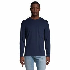 Big & Tall Lands' End Super-T Pocket Tee -Outdoor Clothing Sales 5245126 Radiant Navy