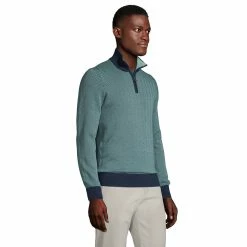 Big & Tall Lands' End Fine-Gauge Supima Quarter-Zip Sweater -Outdoor Clothing Sales 5247533 ALT2