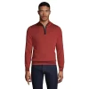 Big & Tall Lands' End Fine-Gauge Supima Quarter-Zip Sweater -Outdoor Clothing Sales 5247533 Orange Clay Pattern