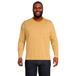 Big & Tall Lands' End Classic-Fit Supima Tee 22 Big & Tall Lands' End Classic-Fit Supima Tee -Outdoor Clothing Sales 5247867 Golden Brown Stripe