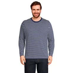 Big & Tall Lands' End Classic-Fit Supima Tee 21 Big & Tall Lands' End Classic-Fit Supima Tee -Outdoor Clothing Sales 5247867 Navy Ivory Stripe