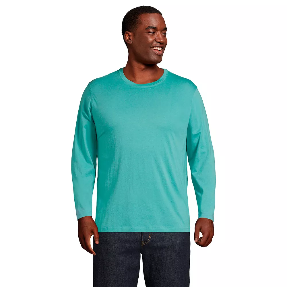 Big & Tall Lands' End Classic-Fit Supima Tee 4 Big & Tall Lands' End Classic-Fit Supima Tee - Image 2