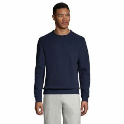Big & Tall Lands' End Serious Sweats Crewneck Sweatshirt -Outdoor Clothing Sales 5247868 Radiant Navy