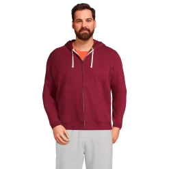 Big & Tall Lands' End Serious Sweats Full-Zip Hoodie -Outdoor Clothing Sales 5247869 Rich Burgundy