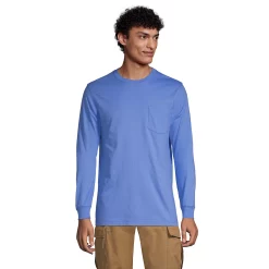 Big & Tall Lands' End Super-T Pocket Tee -Outdoor Clothing Sales 5247872 Chicory Blue