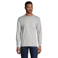Big & Tall Lands' End Super-T Pocket Tee -Outdoor Clothing Sales 5247872 Gray Heather