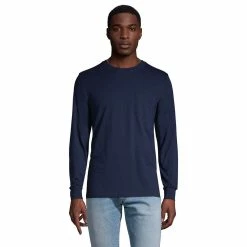 Big & Tall Lands' End Super-T Pocket Tee -Outdoor Clothing Sales 5247872 Radiant Navy