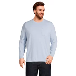Big & Tall Lands' End Super-T Pocket Tee -Outdoor Clothing Sales 5247872 Soft Blue Haze