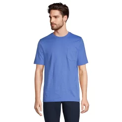 Big & Tall Lands' End Super-T Pocket Tee -Outdoor Clothing Sales 5247873 Chicory Blue
