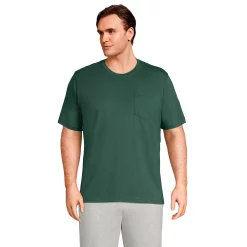 Big & Tall Lands' End Super-T Pocket Tee -Outdoor Clothing Sales 5247873 Deep Woodland Green