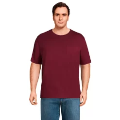 Big & Tall Lands' End Super-T Pocket Tee -Outdoor Clothing Sales 5247873 Rich Burgundy