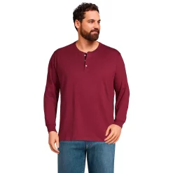 Big & Tall Lands' End Super-T Classic-Fit Henley -Outdoor Clothing Sales 5247875 Rich Burgundy