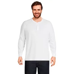 Big & Tall Lands' End Super-T Classic-Fit Henley -Outdoor Clothing Sales 5247875 White