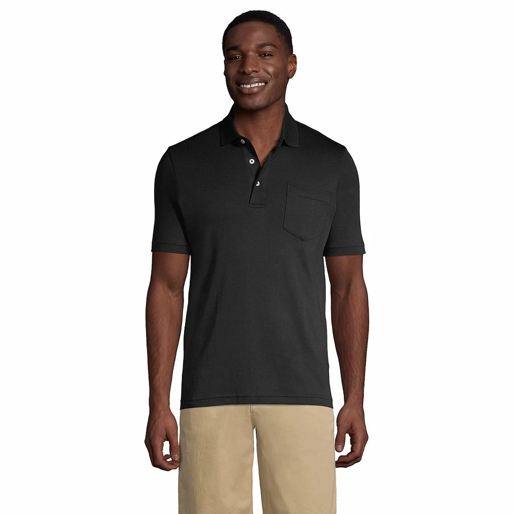 Big & Tall Lands' End Super Soft Classic-Fit Supima Pocket Polo 5 Big & Tall Lands' End Super Soft Classic-Fit Supima Pocket Polo - Image 3