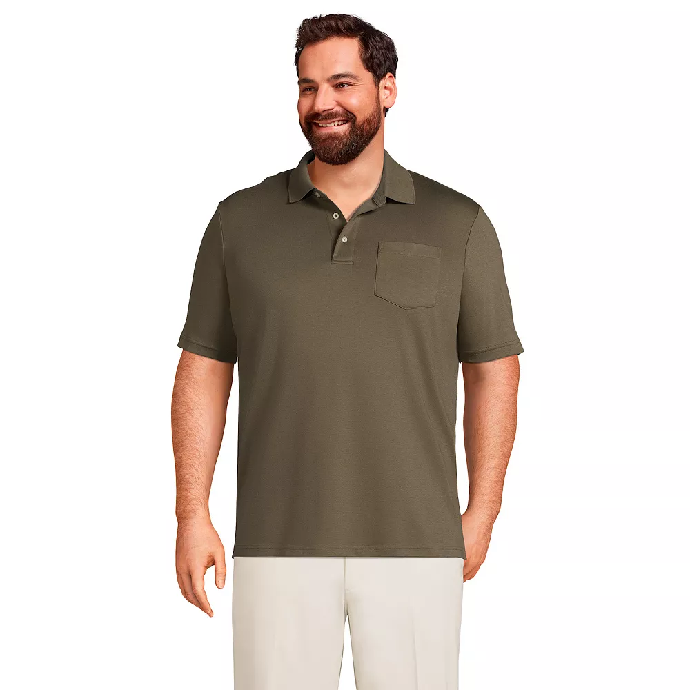 Big & Tall Lands' End Super Soft Classic-Fit Supima Pocket Polo 4 Big & Tall Lands' End Super Soft Classic-Fit Supima Pocket Polo - Image 2