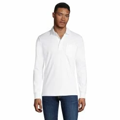 Big & Tall Lands' End Super Soft Classic-Fit Supima Pocket Polo -Outdoor Clothing Sales 5247877 White