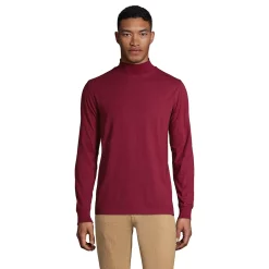 Big & Tall Lands' End Super-T Classic-Fit Mock Turtleneck -Outdoor Clothing Sales 5247879 Rich Burgundy