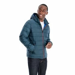 Men's London Fog Hooded Puffer Jacket -Outdoor Clothing Sales 5301226 Green