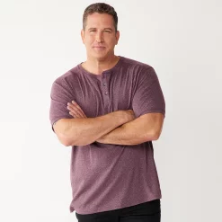 Big & Tall Apt. 9® Core Classic-Fit Henley -Outdoor Clothing Sales 5303246 Burgundy
