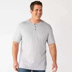 Big & Tall Apt. 9® Core Classic-Fit Henley -Outdoor Clothing Sales 5303246 Gray