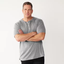 Big & Tall Apt. 9® Core Classic-Fit Henley -Outdoor Clothing Sales 5303246 Light Gray