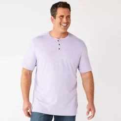 Big & Tall Apt. 9® Core Classic-Fit Henley -Outdoor Clothing Sales 5303246 Purple