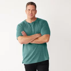Big & Tall Apt. 9® Core Classic-Fit Henley -Outdoor Clothing Sales 5303246 Teal