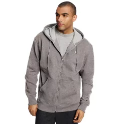 Men's Champion® Fleece Powerblend Zip-Up Hoodie -Outdoor Clothing Sales 5324456 Oxford Gray