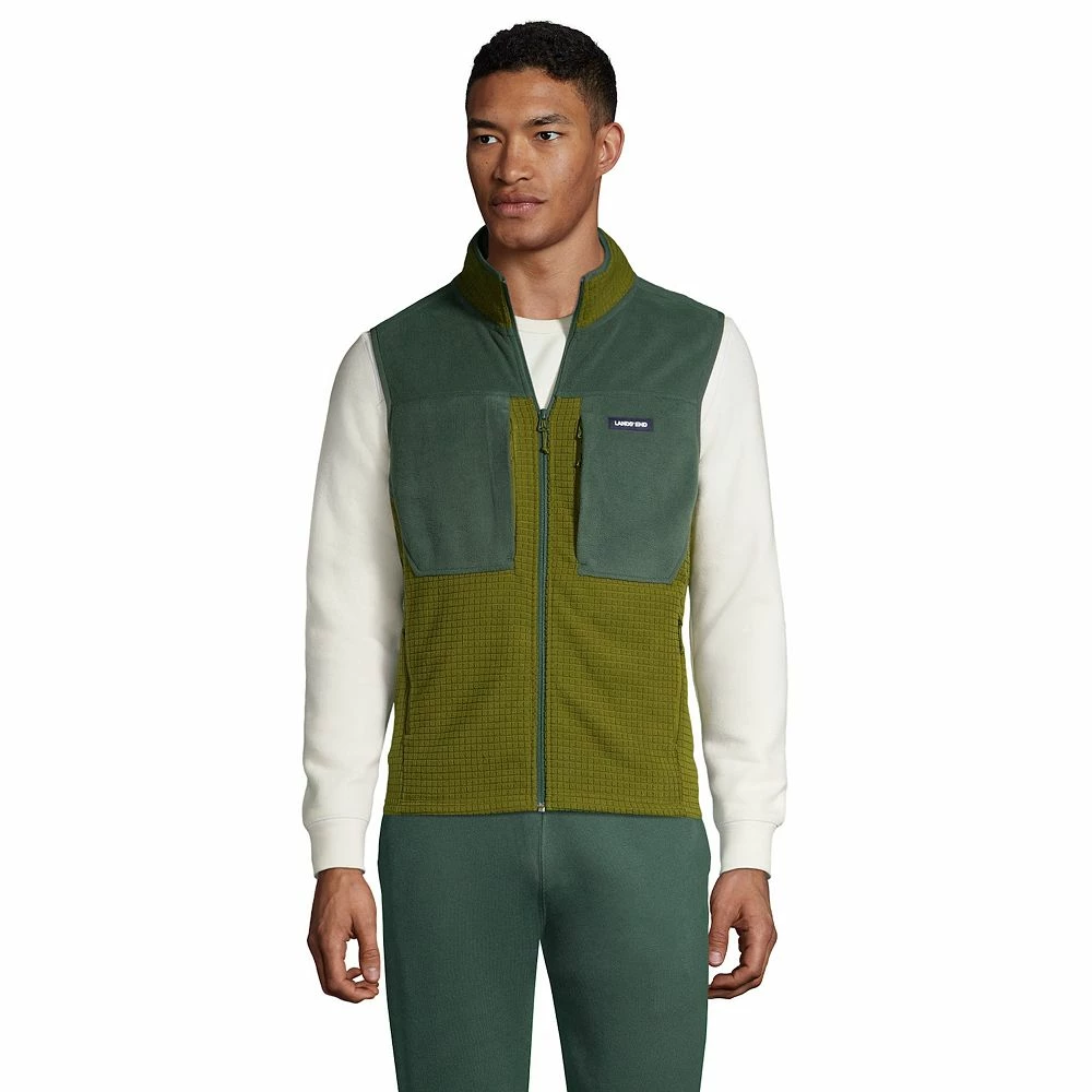 Big & Tall Lands' End Colorblock Grid Fleece Vest 4 Big & Tall Lands' End Colorblock Grid Fleece Vest - Image 2