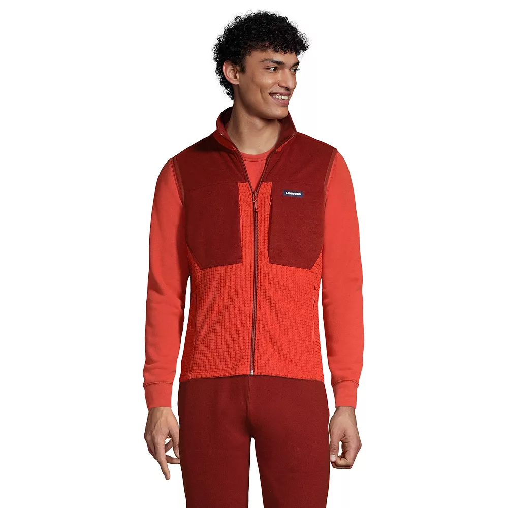 Big & Tall Lands' End Colorblock Grid Fleece Vest 3 Big & Tall Lands' End Colorblock Grid Fleece Vest