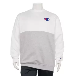 Big & Tall Champion® Colorblock Sweatshirt -Outdoor Clothing Sales 5358419 White Heather