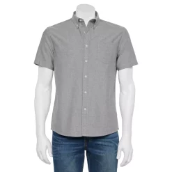 Men's Sonoma Goods For Life® Perfect Length Button-Down Shirt -Outdoor Clothing Sales 5358425 Gray