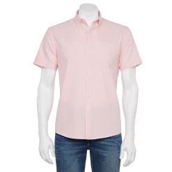 Men's Sonoma Goods For Life® Perfect Length Button-Down Shirt -Outdoor Clothing Sales 5358425 Pink