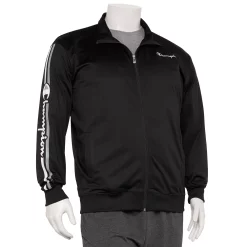 Big & Tall Champion® Scripted Tricot Track Jacket -Outdoor Clothing Sales 5358495 Black