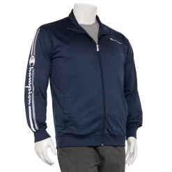 Big & Tall Champion® Scripted Tricot Track Jacket -Outdoor Clothing Sales 5358495 Navy