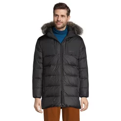 Men's Lands' End Down Wide Channel Hooded Parka -Outdoor Clothing Sales 5465028 Black
