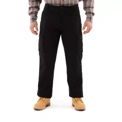Men's Smith's Workwear Relaxed-Fit Print Fleece-Lined Cargo Canvas Pants -Outdoor Clothing Sales 5496889 Black
