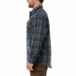 Men's Smith's Workwear Regular-Fit Plaid Two-Pocket Flannel Button-Down Shirt -Outdoor Clothing Sales 5496892 ALT2