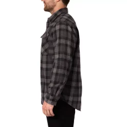 Men's Smith's Workwear Regular-Fit Plaid Two-Pocket Flannel Button-Down Shirt -Outdoor Clothing Sales 5496892 ALT3
