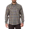 Men's Smith's Workwear Regular-Fit Plaid Two-Pocket Flannel Button-Down Shirt -Outdoor Clothing Sales 5496892 Heather Gray