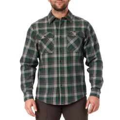 Men's Smith's Workwear Regular-Fit Plaid Two-Pocket Flannel Button-Down Shirt -Outdoor Clothing Sales 5496892 Heather Viridian