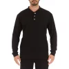 Men's Smith's Workwear Regular-Fit Sherpa Bonded Thermal Henley Pullover -Outdoor Clothing Sales 5496893 Black