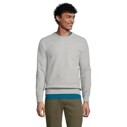 Men's Lands' End Waffle Sweatshirt -Outdoor Clothing Sales 5500236 Gray Heather