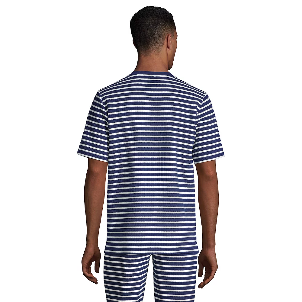 Men's Lands' End Waffle Pajama Sleep Henley 8 Men's Lands' End Waffle Pajama Sleep Henley - Image 6