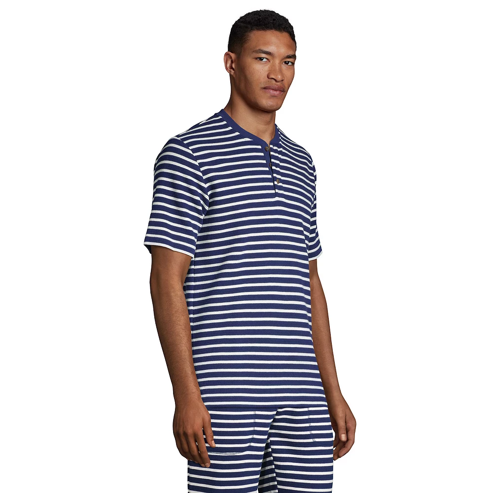 Men's Lands' End Waffle Pajama Sleep Henley 9 Men's Lands' End Waffle Pajama Sleep Henley - Image 7