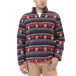 Men's Mountain and Isles Grizzly Relaxed-Fit Sherpa Quarter-Zip Pullover Jacket 7 Men's Mountain and Isles Grizzly Relaxed-Fit Sherpa Quarter-Zip Pullover Jacket -Outdoor Clothing Sales 5502634 Navy Red Navajo