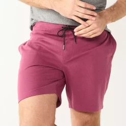 Men's Sonoma Goods For Life® 7" Flex-Wear Knit Jogger Shorts -Outdoor Clothing Sales 5523380 Mauve