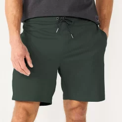 Men's Sonoma Goods For Life® 7" Flex-Wear Knit Jogger Shorts -Outdoor Clothing Sales 5523380 Olive