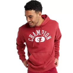 Men's Champion® Vintage Wash Varsity Fleece Hoodie -Outdoor Clothing Sales 5537009 Solar Wash Cranberry