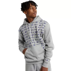 Men's Champion® Powerblend Fleece Hoodie -Outdoor Clothing Sales 5539215 Little Script Oxford